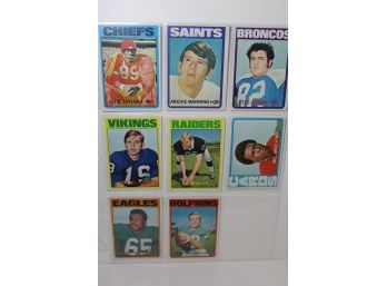 8 -1972 Topps Football Cards With Rookie Alzado & Rookie Archie Manning & Collectible Jim Otto