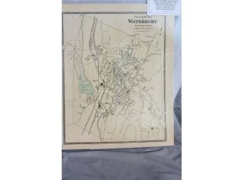 1868 City Of Waterbury CT - Beers Map