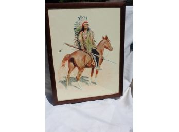 1956  Frederick Remington Print From Penn Prints - A Sioux Chief - New Frames