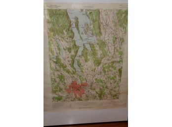 1953 Danbury, CT Quadrangle Topographic Map - Showing Lake Candlewood
