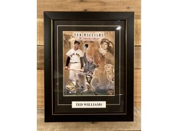 Framed Ted Williams Splendid Splinter Limited Edition PF Gold Print