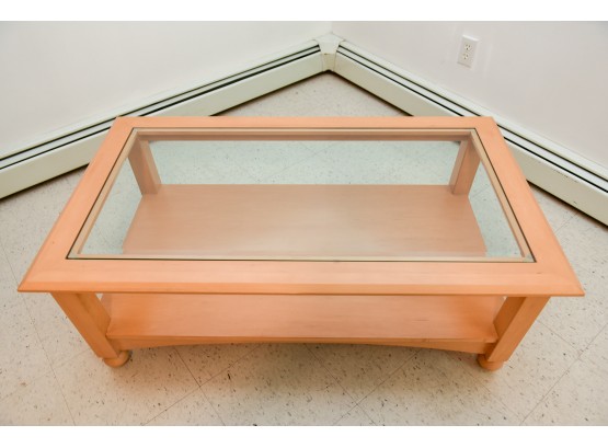 Ethan Allen Coffee Table With Glass Top