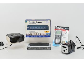 Speaker Selector, Texas Instruments Calculator, Electric Pencil Sharpener, Sony Dream Machine Clock/cD Radio