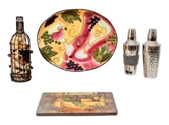 Cocktail Shakers, Clay Art Wine Garden Platter, Win Themed Cork Placemats And More