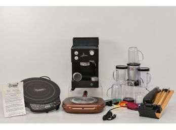 Collection Of Kitchen Accessories - Saeco Aroma Espresso Machine, NuWave 2 Induction Cooktop, Magic Bullet