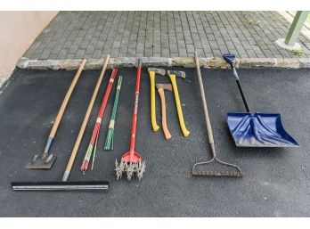 Assortment Of Gardening Tools And Axes