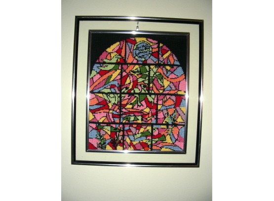 Framed Needlepoint - Stained Glass Window