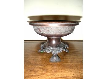 Metal Footed Bowl With Flower Frog