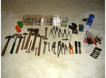 Assorted Hand Tools And Hardware