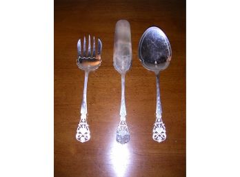 Wonderfully Pierced 3-piece Silverplate Serving Set, HW And Co.