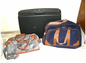 Luggage Lot: Delsey Hard Sided Suitcase And 2 Soft Sided Carry On Bags