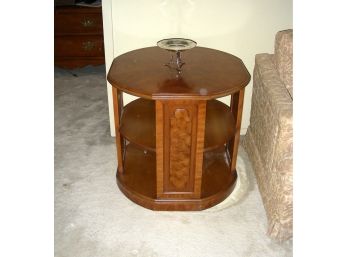Octagonal Top Side Table With 2 Shelves