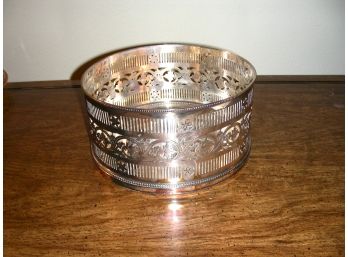 Silverplate Pierced Drum-shaped Bowl