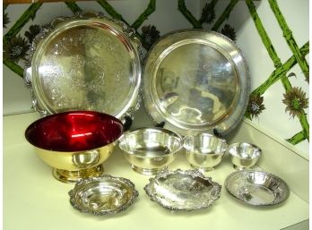Round Silverplate Trays And Bowls - Glastonbury, Wilcox, Reed And Barton, Poole,  And More