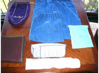 Lot Of 7 Silver Storage Bags, Including Arthur Everts Jewelers (Dallas), Stifft's (Little Rock), Tiffany