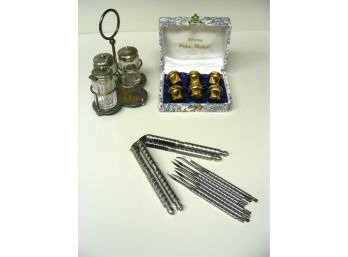 Salt And Pepper Shakers, Nut Crackers And Picks