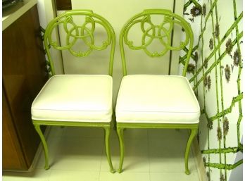 Pair Of Vintage Brown Jordan Metal Side Chairs