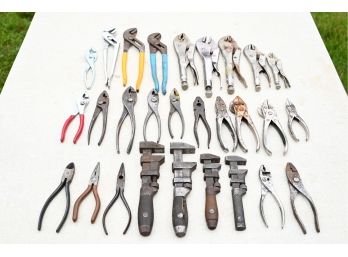 Collection Of Vise Grips And Pliers