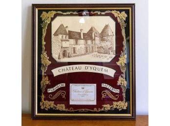 Vintage 1972 Chateau D'yquem 1er Grand Cru Sauternes Framed Wine Label Mirror Print