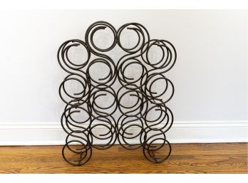 Metal Wine Rack W Circular Swirl Design