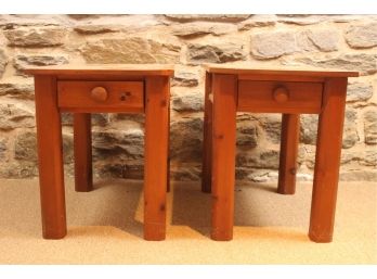 Pair Of Wooden End Tables