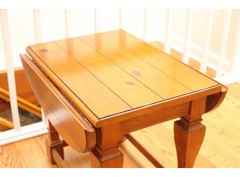 Rustic Solid Wood Paneled Top Drop-leaf Table