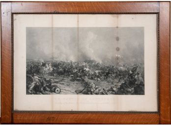 Large Framed Lithograph Battle Of Gettysburg