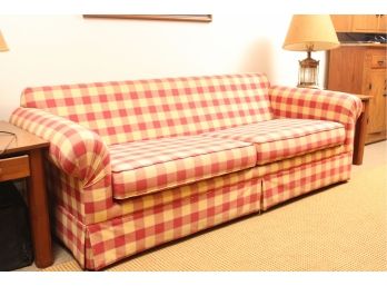 Plaid Ikea Upholstered Rolled Arm Sofa Bed