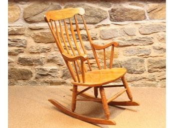 Vintage Spindle Back Wooden Rocking Chair