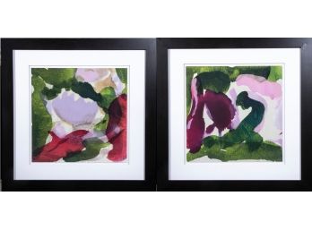 Large Colorful Pair Of Prints From Crate And Barrel