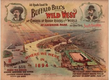 Buffalo Bill's Wild West Show - South Ambrose Park Brooklyn NY - 1894 POSTER (Facsimile)