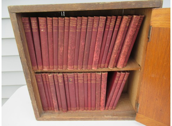 Unique Antique Schoolhouse Library In Wood Wall Mount Book Case