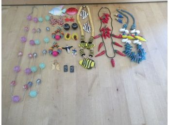 Funky Costume Jewelry Lot With Amato Snake Earrings