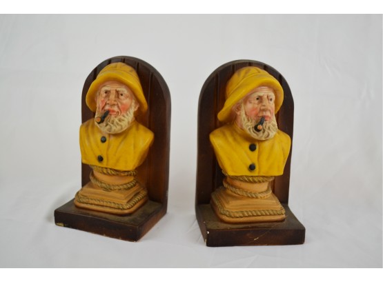 Fisherman With Pipe Bookends