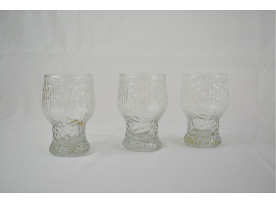 Wood Look Glass Goblets (6)