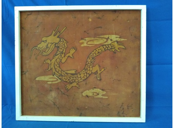 Vintage Four Claw Dragon Batik Wall Hanging
