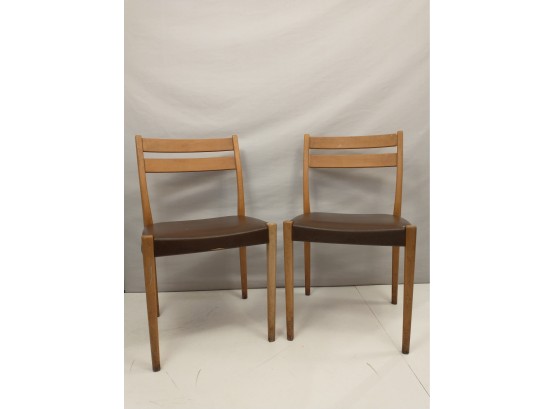60's Sweden Svegards Markaryd MCM Pair Side Dining Chairs Mid Century Modern Need Works
