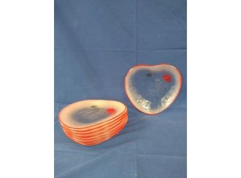 Set Of 8 'Made In Germany' Lipstick Kiss Heart Plates - Dessert?