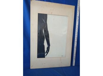 1970 Wayne Hitchcock Nude Silhouette Painting Signed