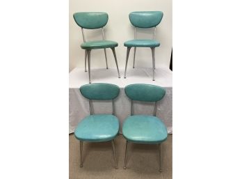 Set Of 4 Shelby Williams Aluminum Dining Chairs
