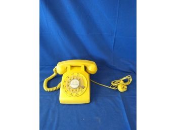 Vintage Yellow Telephone Rotary Dial, Western Bell
