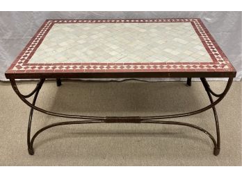 Vintage Iron And Tile Coffee / Side Table