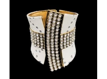 Fabulous French Crystal Spring Hinge Cuff Bracelet