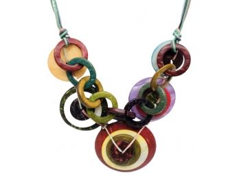Colorful Circles Tagua Necklace