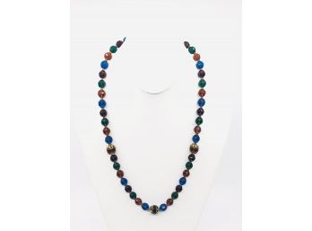 Multicolored Czech Glass Bead Necklace
