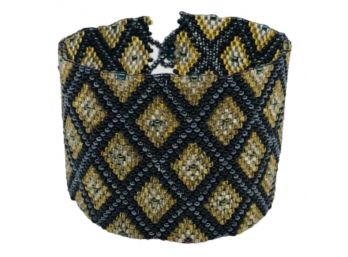 Fabulous Wide Beaded Cuff Bracelet