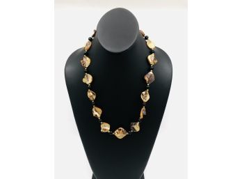 Neutral Polished Gemstone Necklace