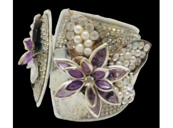 Fabulous Pearl And Rhinestone Cuff Bracelet From Paris
