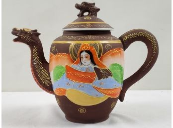 Fantastic Antique Hand Painted Japan Dragon Themed Porcelain Teapot