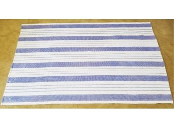 Blue & White Striped Kitchen Rug